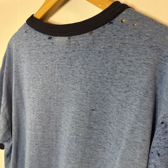 Vtg 90s Beastie Boys Lg Atwater Basketball Association Ringer T-Shirt Destroyed - Picture 7 of 8